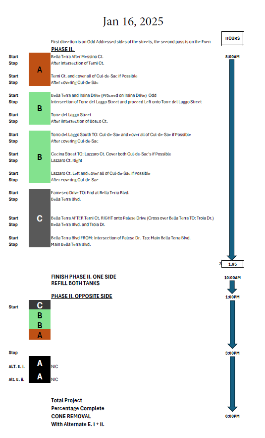 updated schedule for 1/16